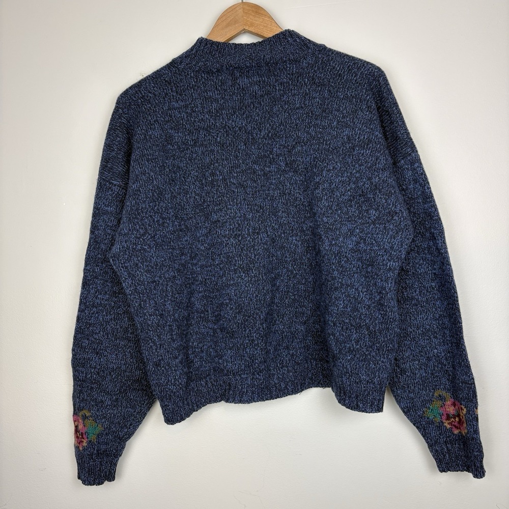 Vtg Women's Eddie Bauer Wool Blend Cardigan Sweater Grannycore Grandma Sz L - Picture 10 of 14